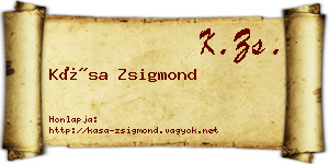 Kása Zsigmond névjegykártya