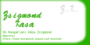 zsigmond kasa business card